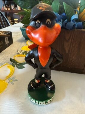 MLB Orioles Black and Orange Bird Mascot Bobble-Style Figurine